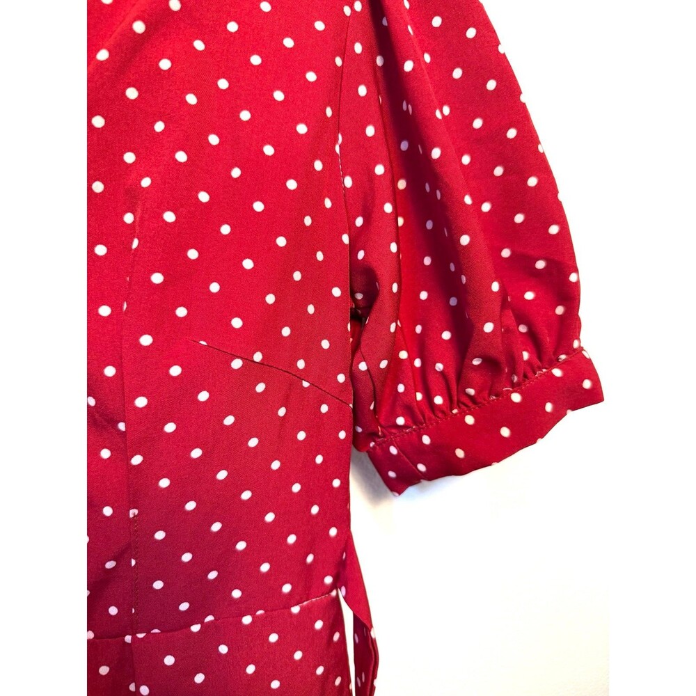 Red polkadot button up dress - Picture 7 of 12